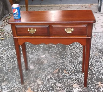 Small 2 Drawer Mahogany Console Table