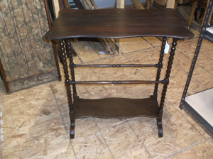 Mahogany Side Table with Turned Legs