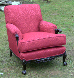 Circa 1940's Arm Chair, repaired and reupholstered