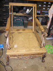 Circa 1940's Arm Chair, repaired and reupholstered