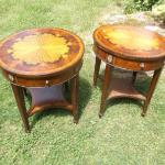 Pair Inlaid Maitland Smith End Tables